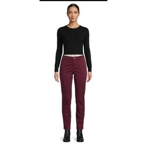 Gap Womens Broken-In Straight Khakis Ruby Wine Burgundy Pants Size 6 331225-30